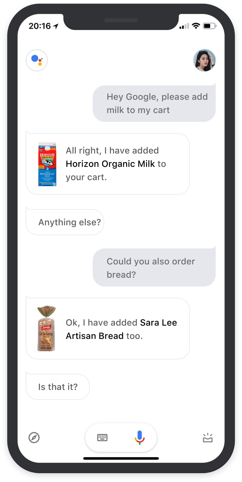 Order using Google Assistant